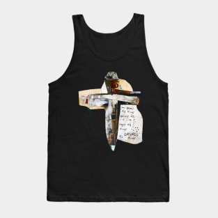 Abstract Collage Cross Art Love Endures All Things Tank Top
